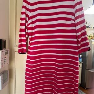 Crown & Ivy Pink and White Striped Long Sleeve Dress